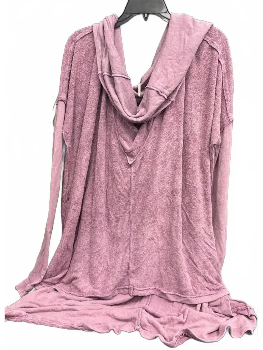 Free People Oversized Lavender Hooded Terry Cloth Cover Up Dress